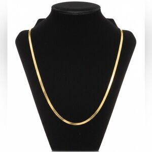 Luxury Gold-Plated 24" Herringbone Snake Chain Necklace